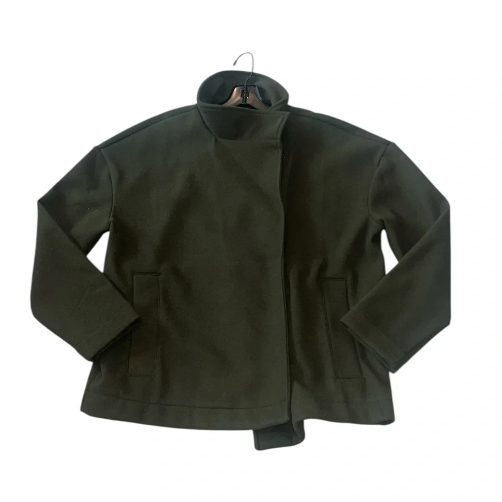 Banana Republic Green Melton Moto Jacket Size M NWT - Picture 3 of 10